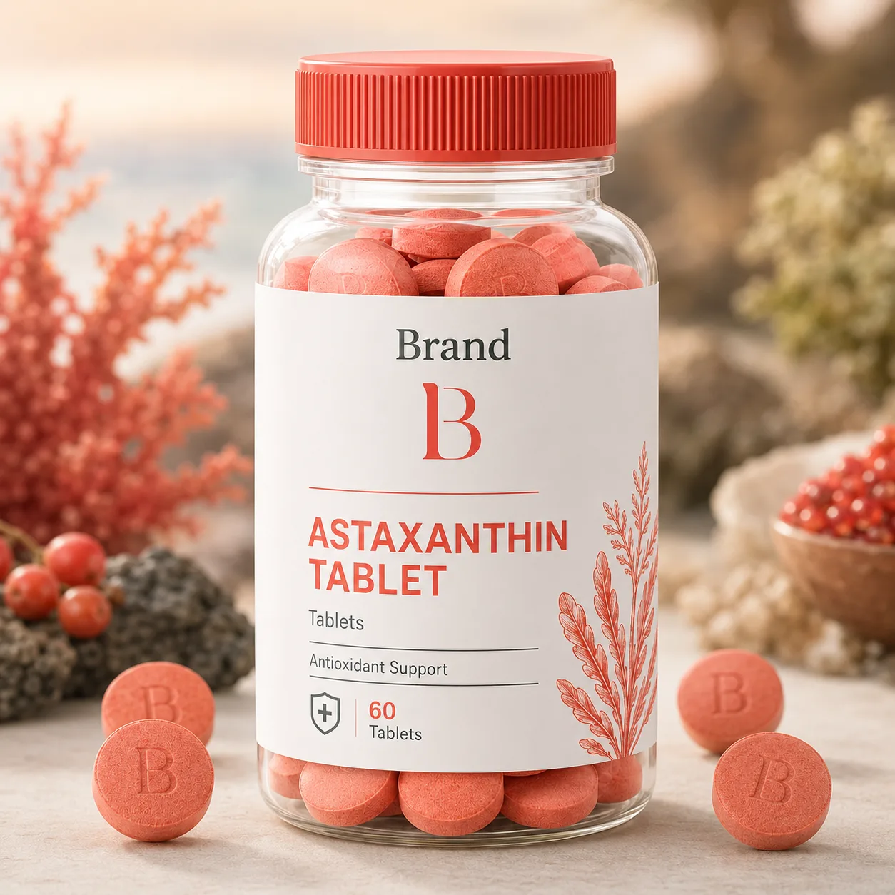 Astaxanthin Tablet Astaxanthin Tablet manufacturing in India for nutraceutical and wellness supplement brands custom formulation bulk production and export buyers