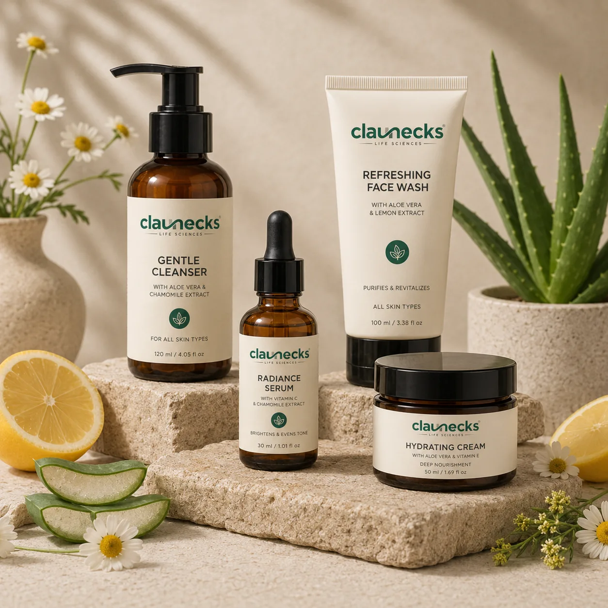 Cosmetic manufacturer in India for private label skincare haircare personal care brands and global B2B export buyers