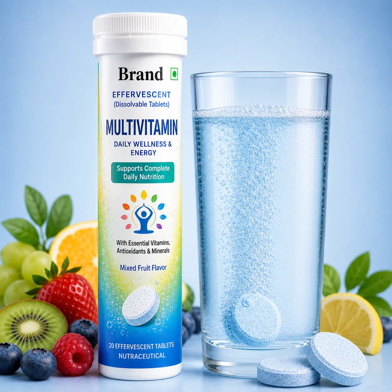 Multivitamin Multivitamin effervescent tablet manufacturer in India for private label wellness supplement brands and global buyers