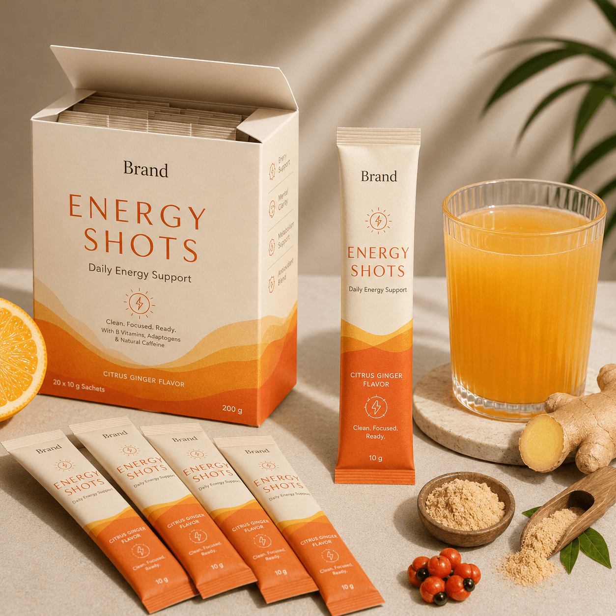 Energy Shots manufacturing in India for dietary supplement brands sachet packaging and global export buyers