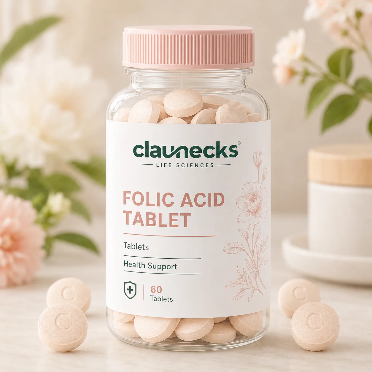 Folic Acid Tablet Tablet supplier and manufacturer from India for custom formulation private label products and worldwide B2B supply