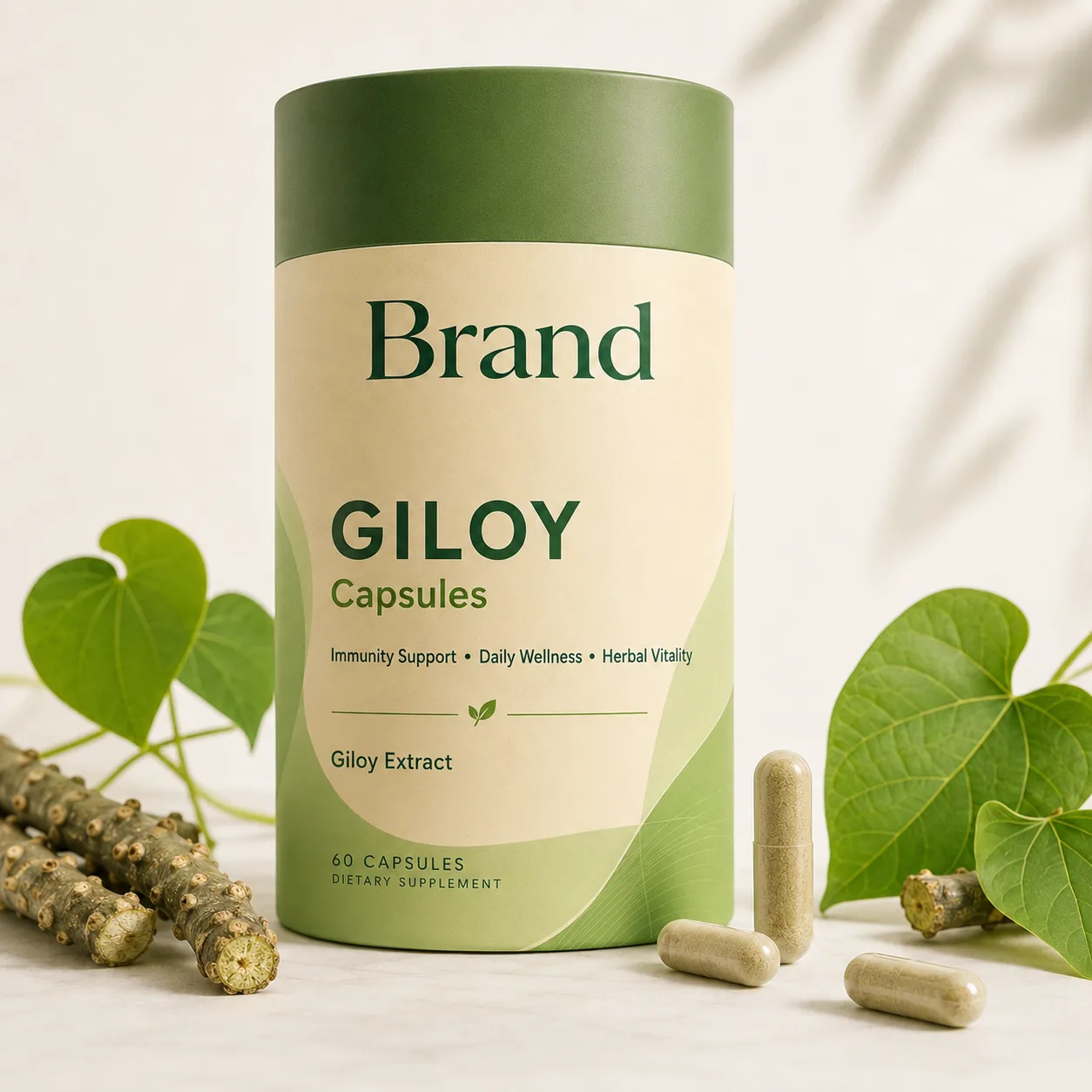 Giloy manufacturing in India for herbal wellness, ayurvedic and natural product brands with private label packaging bulk supply and export support