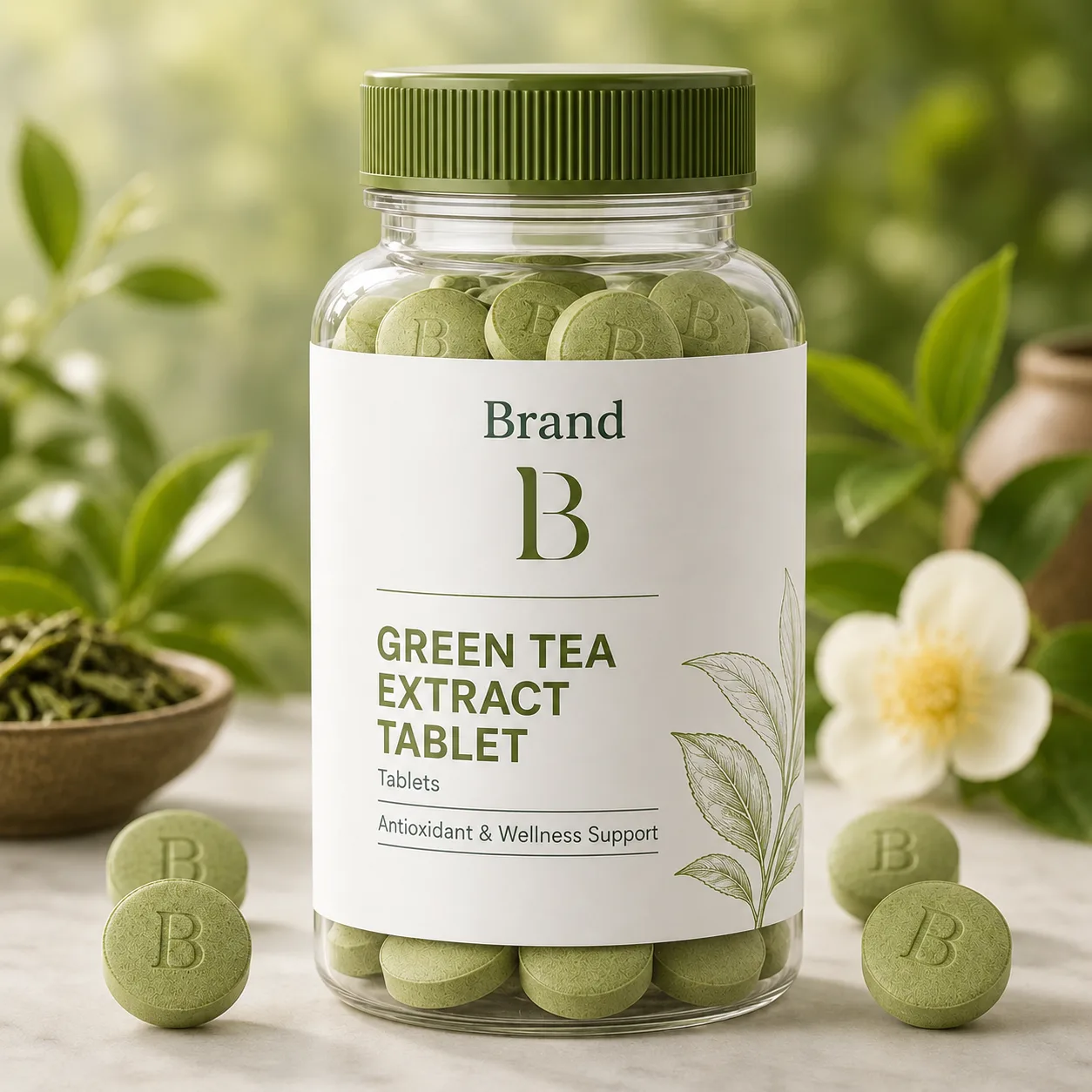 Green Tea Extract Tablet manufacturing partner in India for startups distributors e-commerce brands and international sourcing buyers