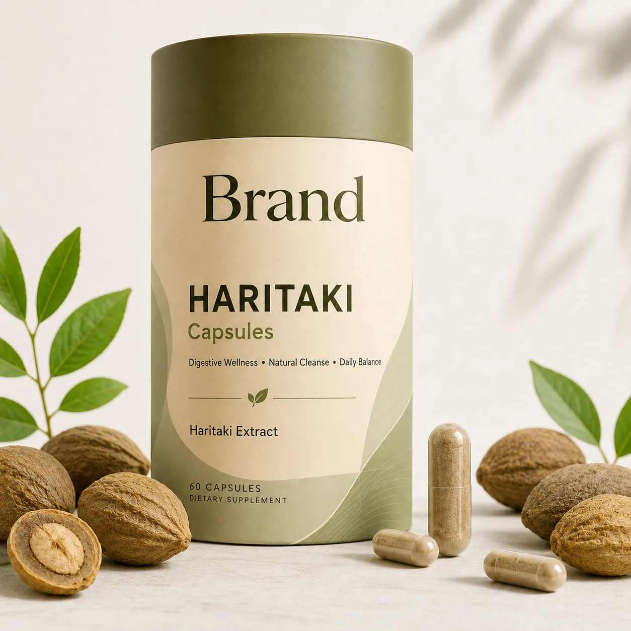 Haritaki manufacturing in India for herbal wellness, ayurvedic and natural product brands with private label packaging bulk supply and export support