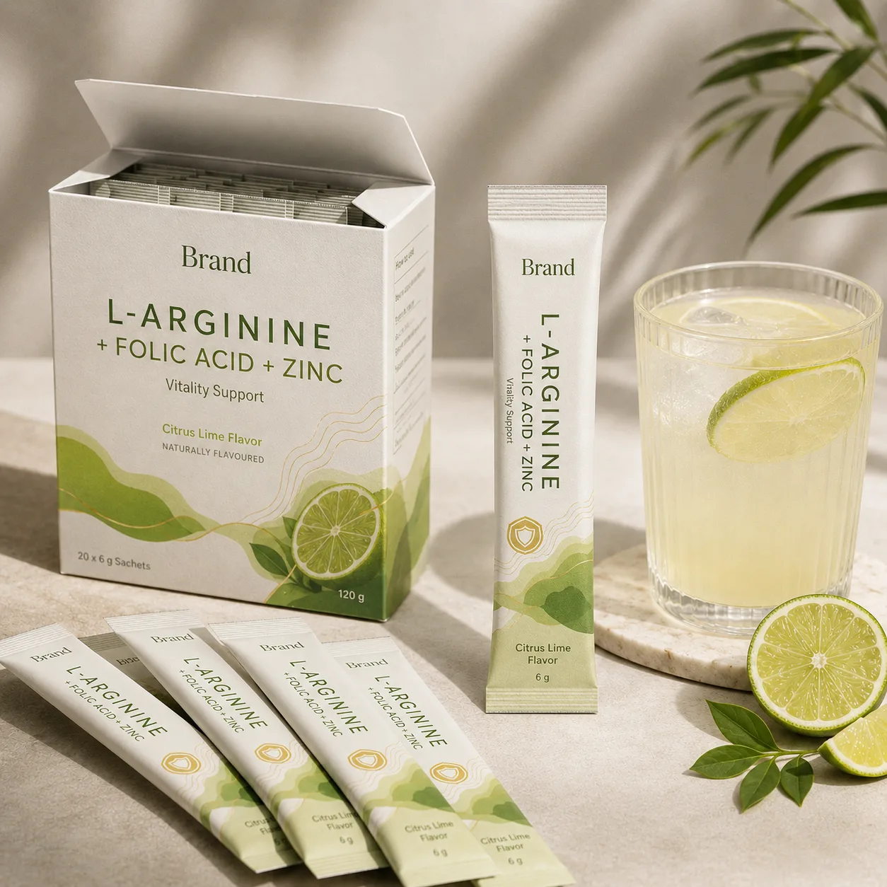 L-Arginine + Folic Acid + Zinc SACHETS
