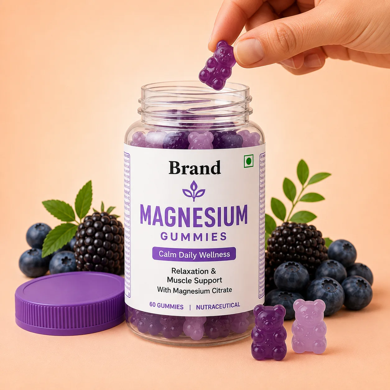 Magnesium Gummies Custom formulation manufacturer in India for third-party manufacturing private label packaging and B2B supply