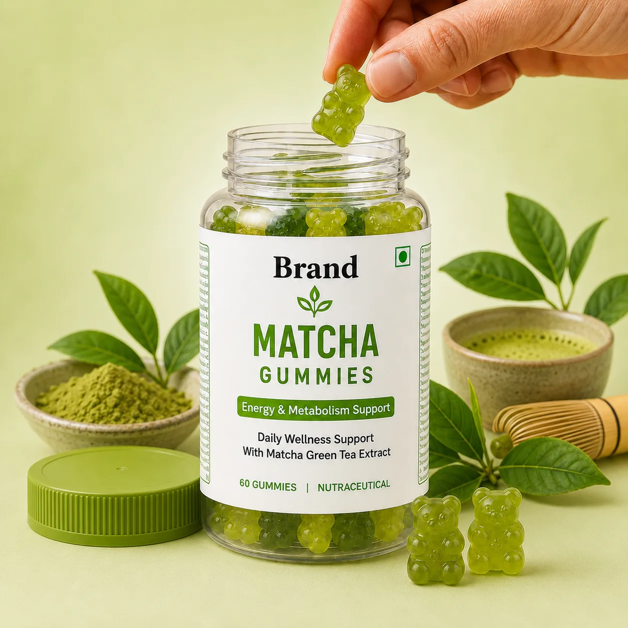 Matcha gummies Export-quality manufacturer in India for private label gummy supplement brands distributors and importers