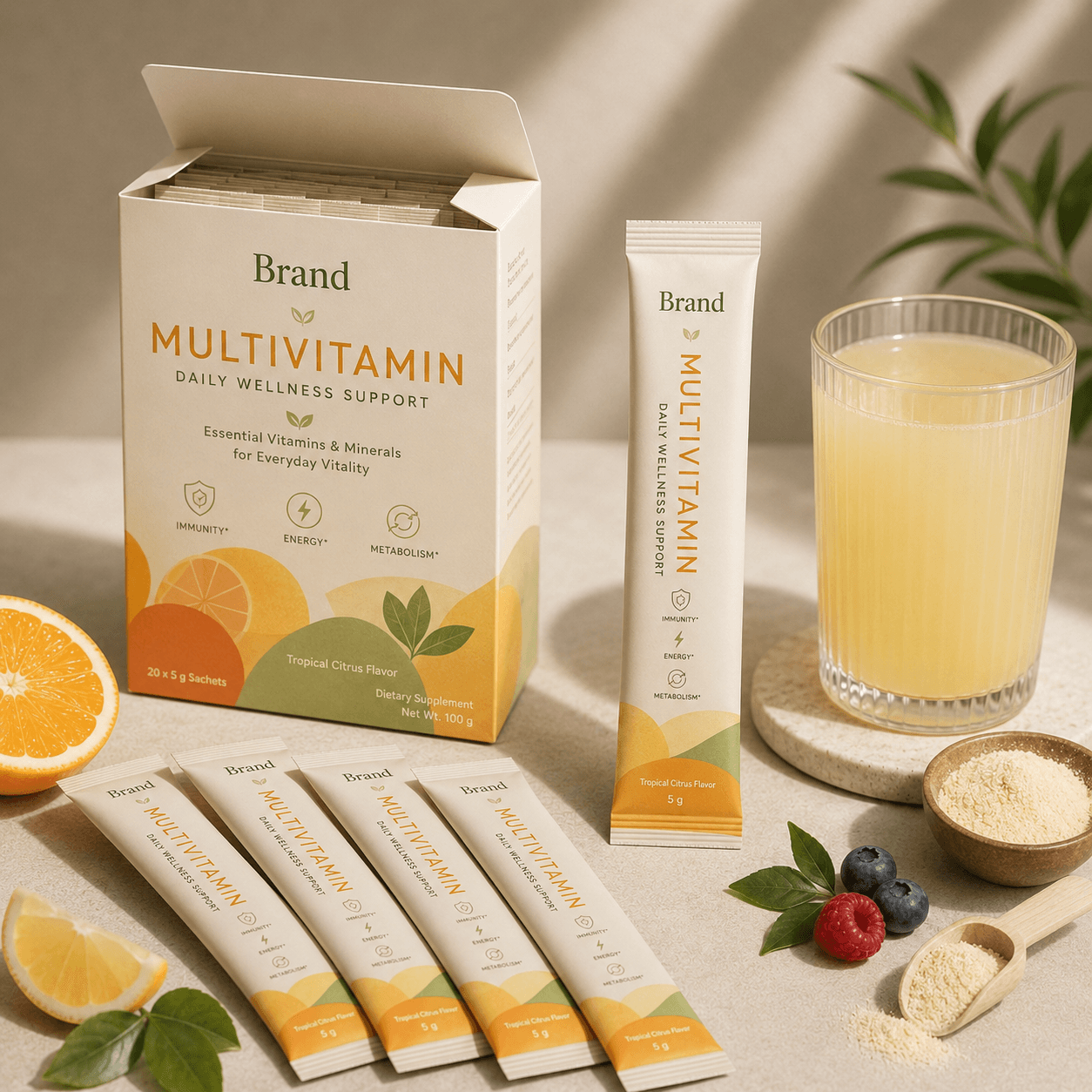 Multivitamin Multivitamin sachet manufacturer in India for private label powder supplement packaging and B2B export supply